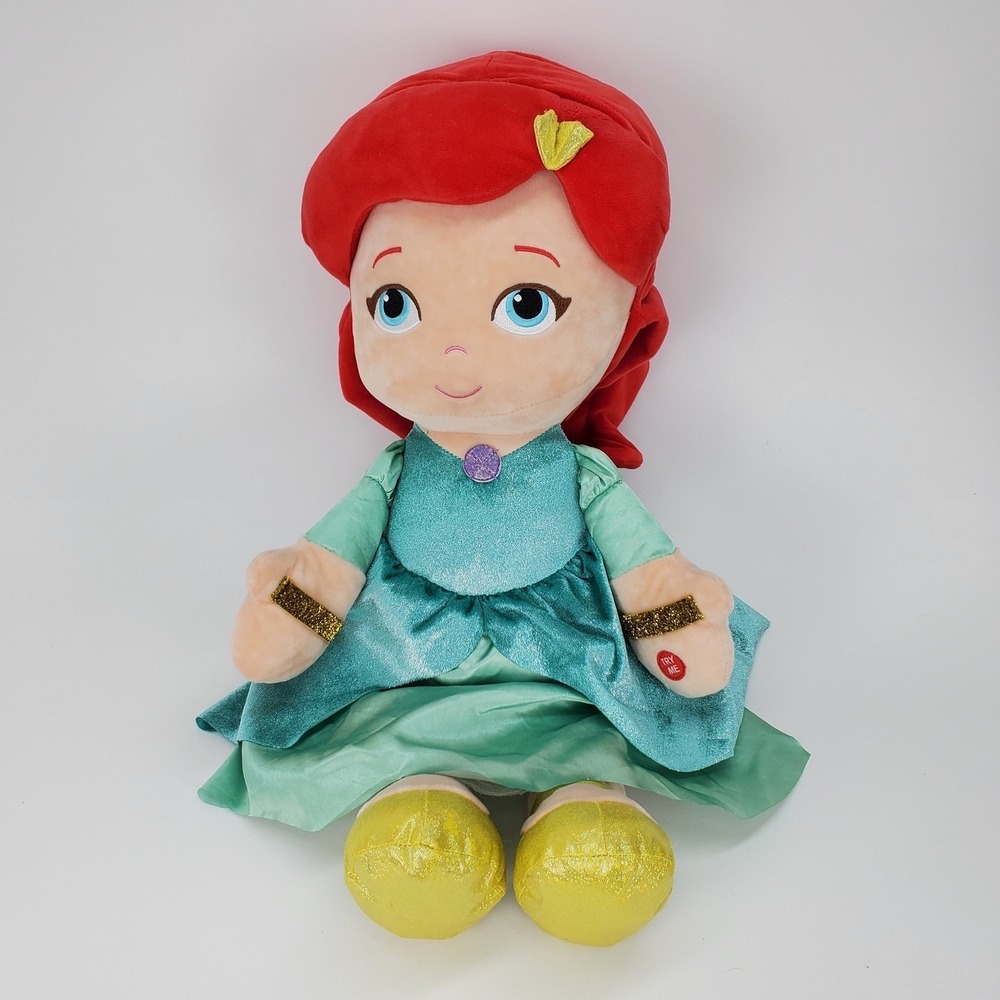 Disney Baby Ariel Plush Doll The Little Mermaid Large 24" Soft Toy Red Hair Gown